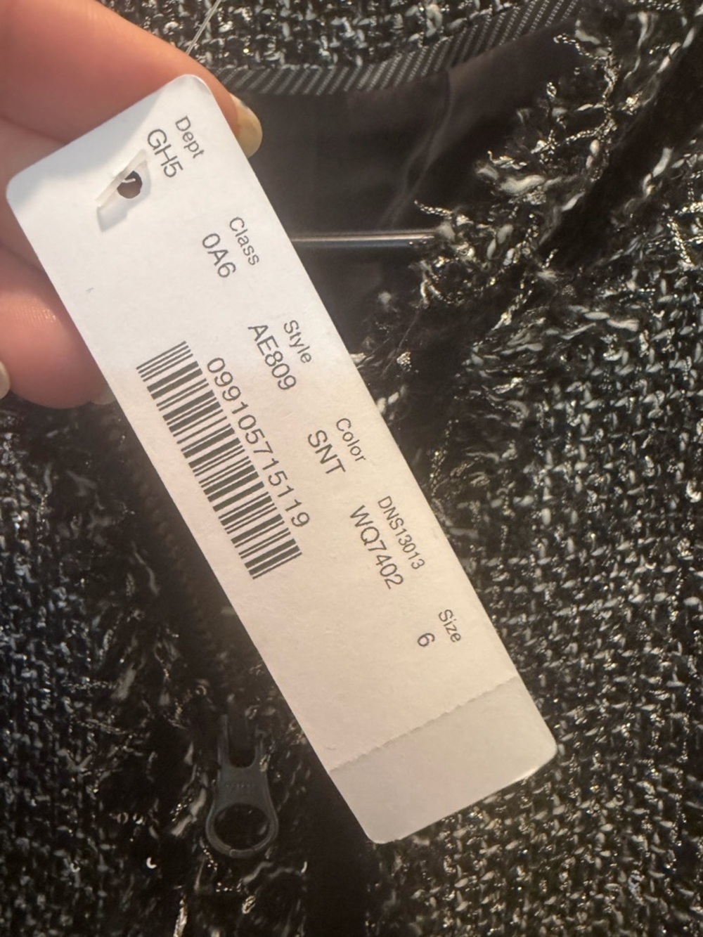 J. Crew Lady Metallic Black & White Tweed Fringe Collarless Blazer - Picture 5 of 8